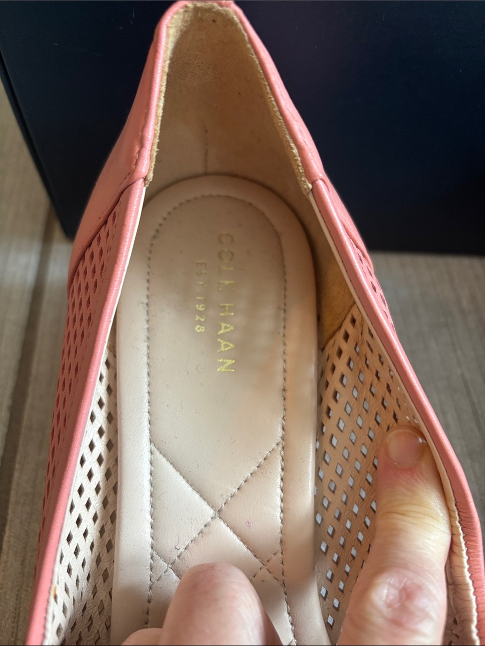 Cole Haan Tali Wedge Pumps, Pink Slip-On, Leather, & Breathable - Picture 2 of 8